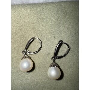 Vintage Sterling Silver 925 Pearl Drop Earrings Total Weight 3.7G OLA008
